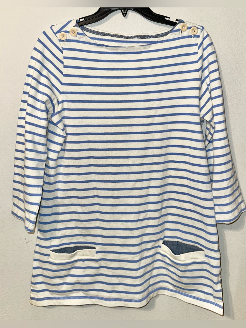 Land’s End Blue and White Striped Tunic Top